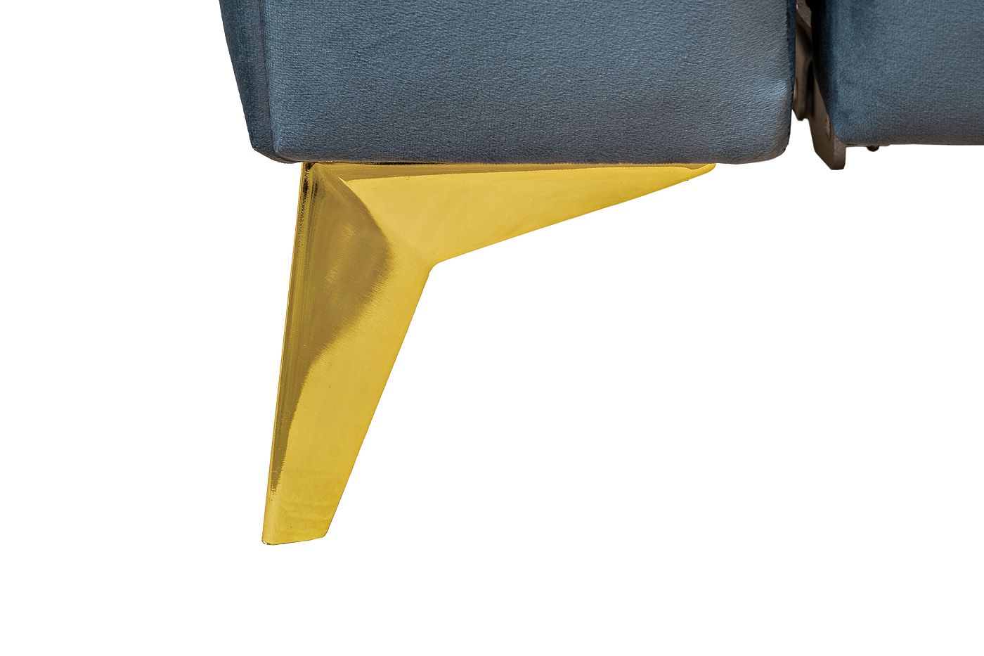 Диван Annette трехместный раскладной(Пума), велюр бирюзовый Riv87/зол