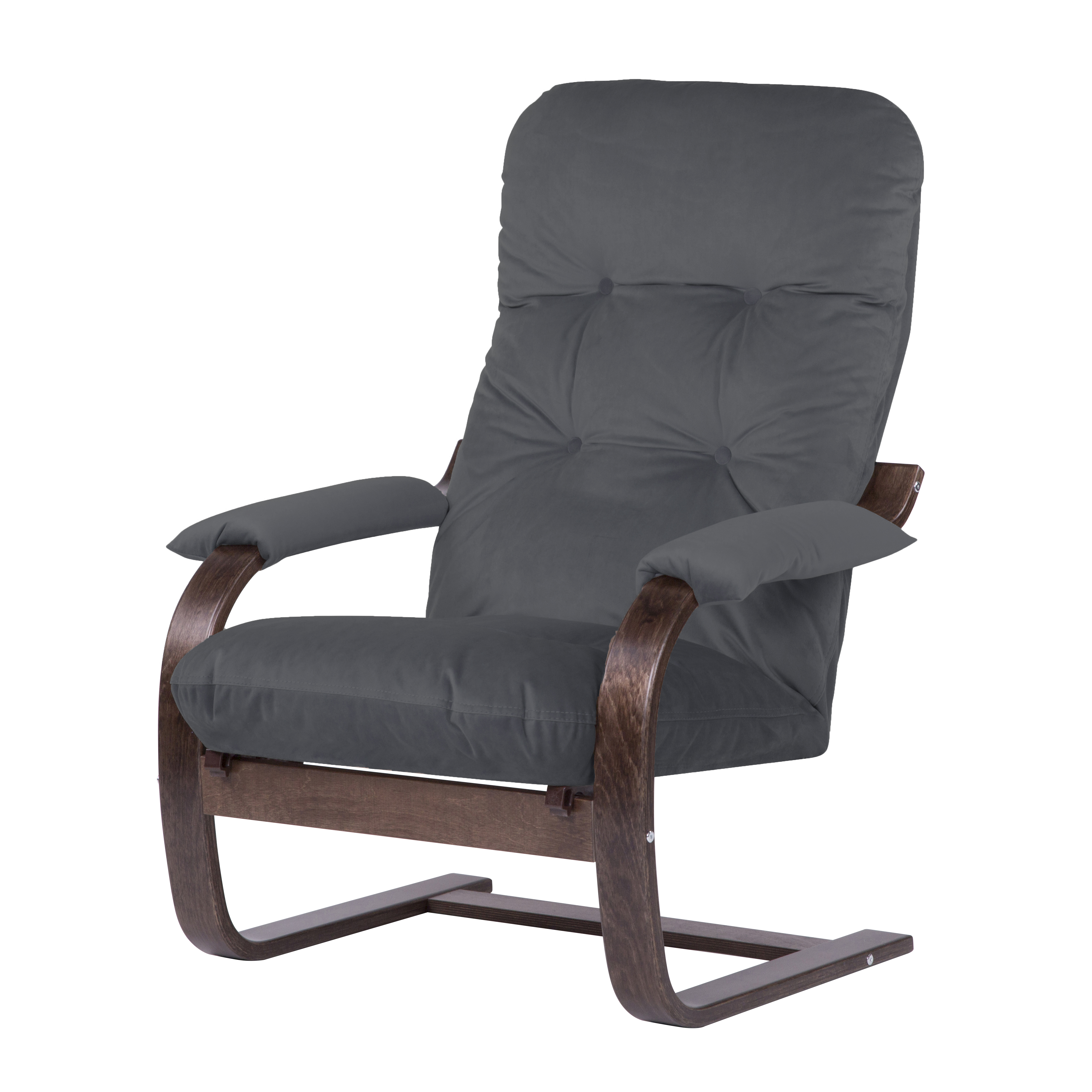 кресло Онега-2 Серо-голубой каркас Орех