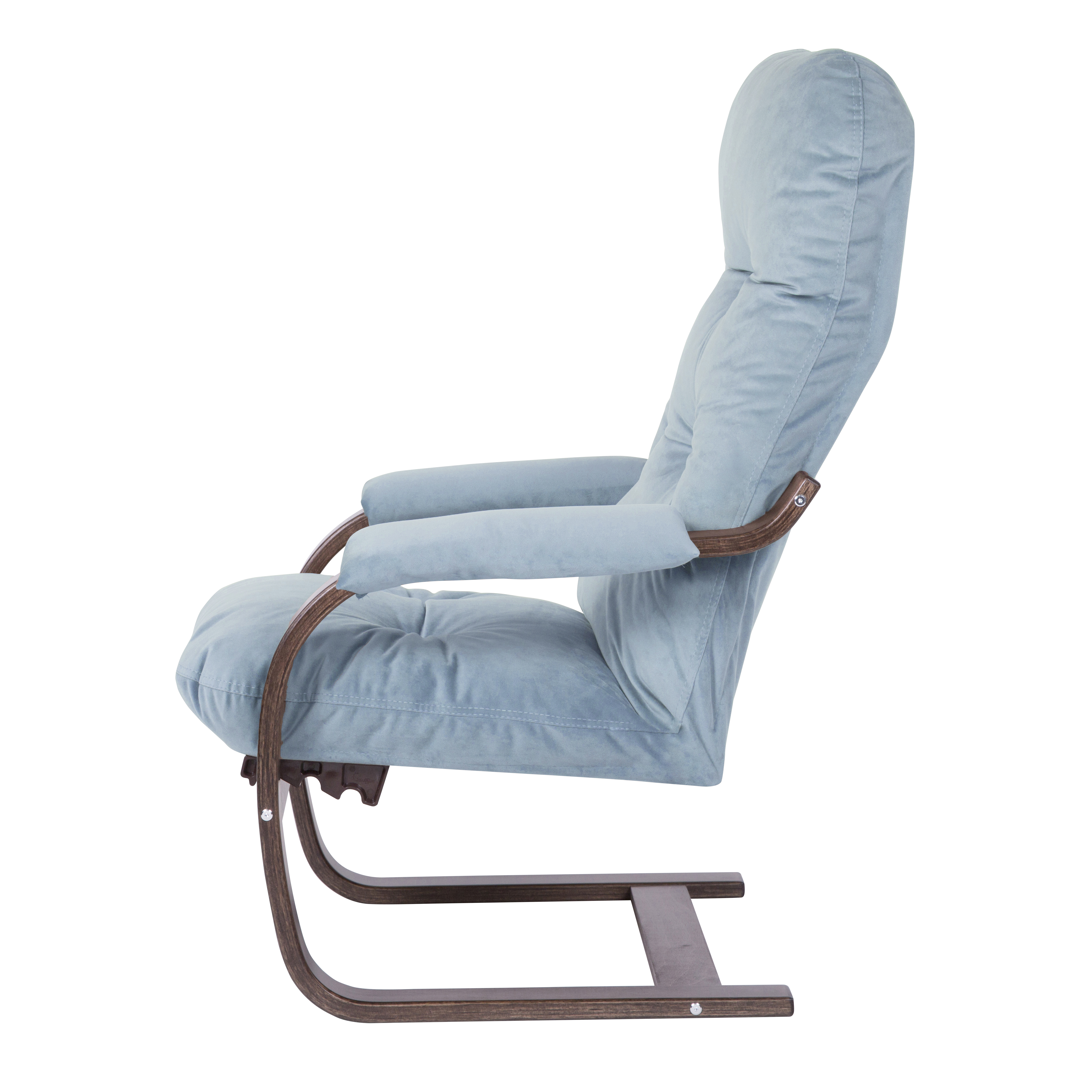 кресло Онега-2 фреш 11 голубой каркас Орех