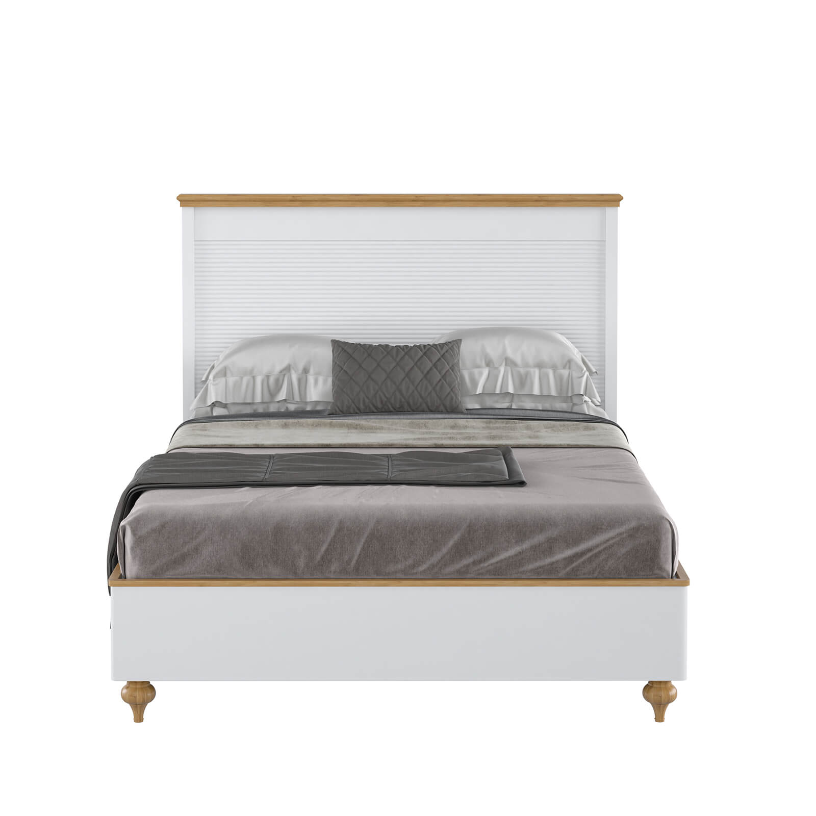 Кровать белая сосна "Рандеву" 1600 (белый лак/антик-24)