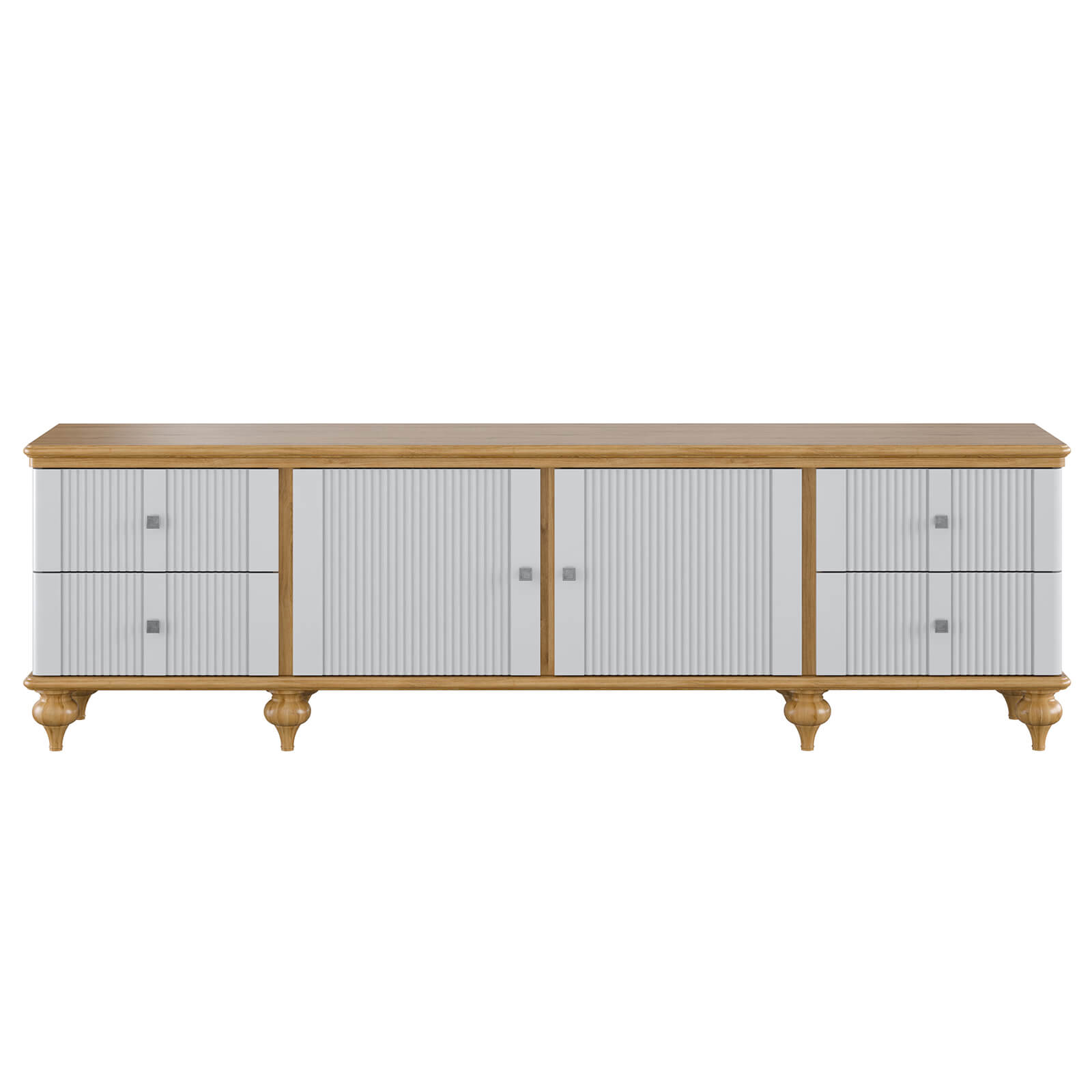 Тумба ТВ массив сосны «Рандеву" 024 (белый лак/антик-24)