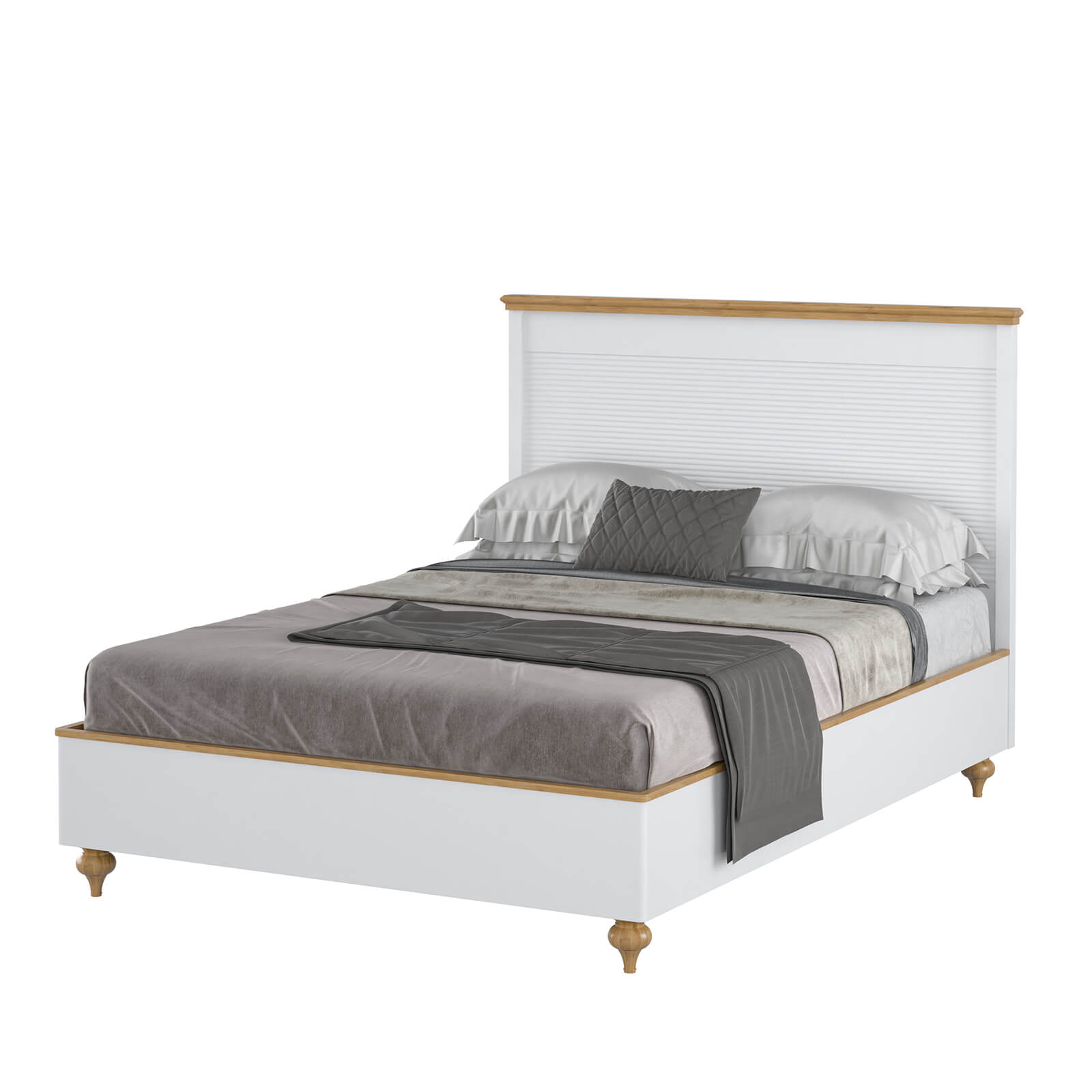 Кровать белая сосна "Рандеву" 1600 (белый лак/антик-24)