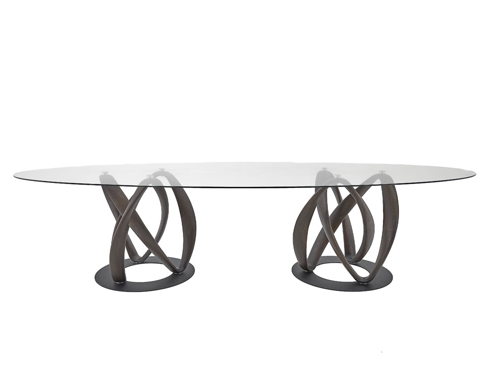Стол Инфинити овальный стекло двойной 2200