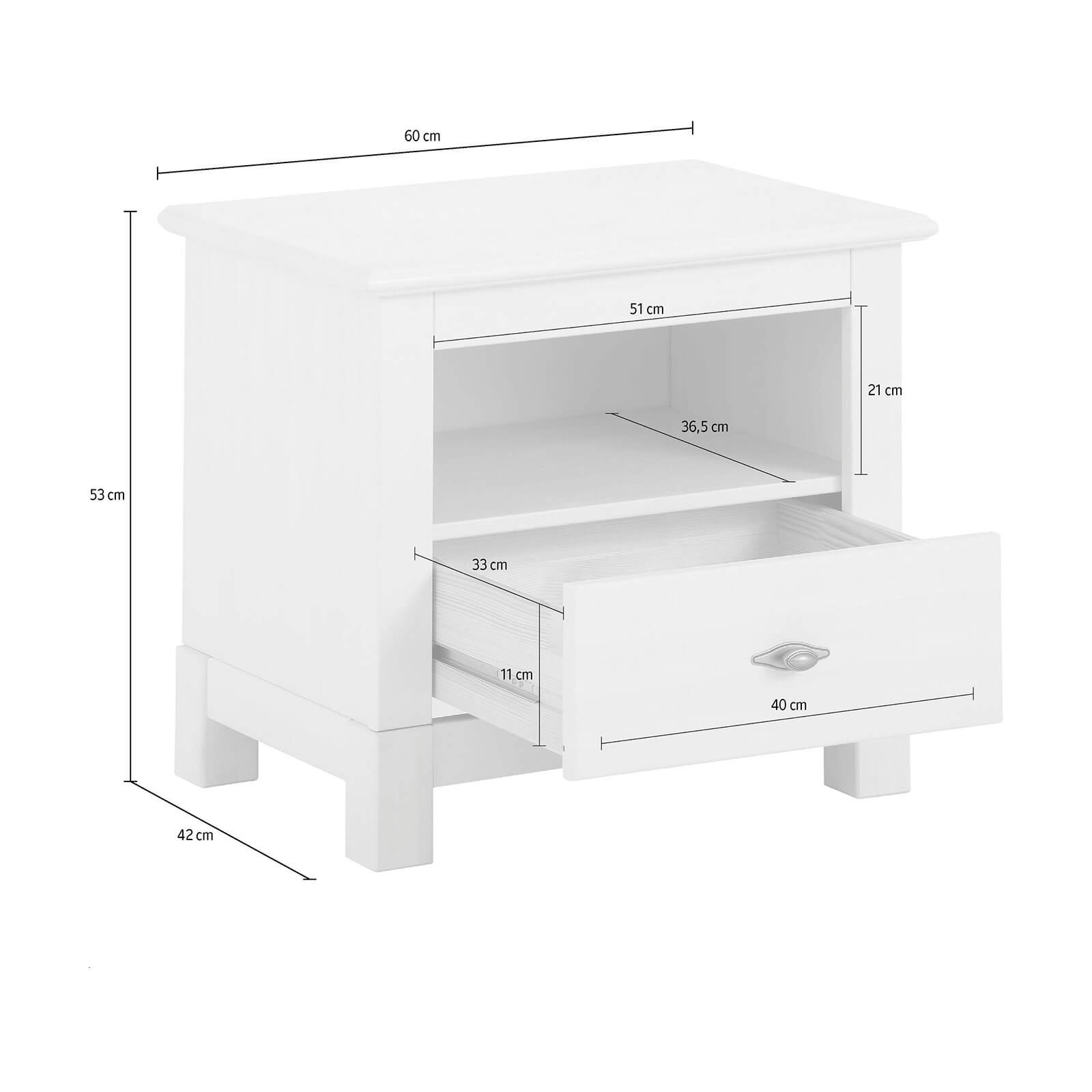 Тумба прикроватная "Рауна" 01 (белый воск УКВ)