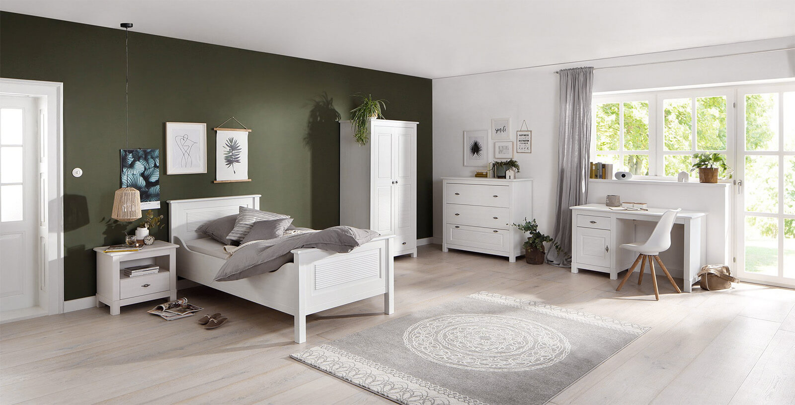 Тумба прикроватная "Рауна" 01 (белый воск УКВ)