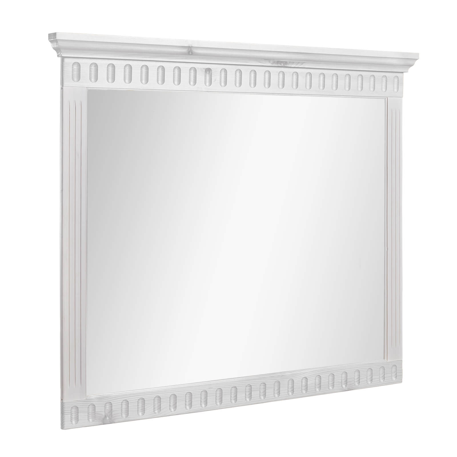 Зеркало в деревянной раме «Хельсинки" Касса (белый воск)