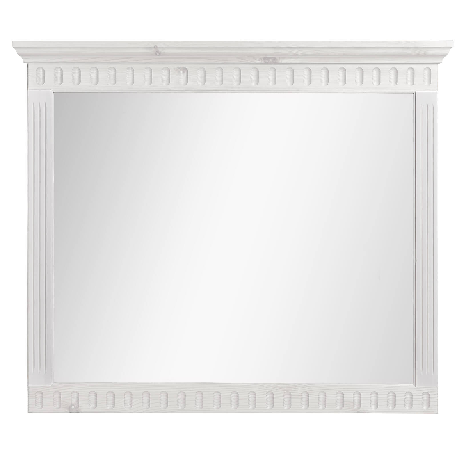 Зеркало в деревянной раме «Хельсинки" Касса (белый воск)