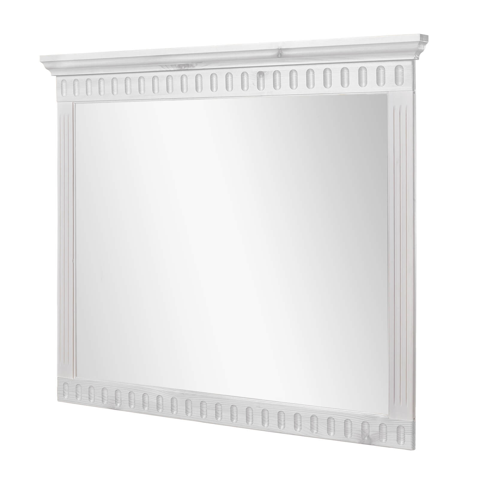 Зеркало в деревянной раме «Хельсинки" Касса (белый воск)