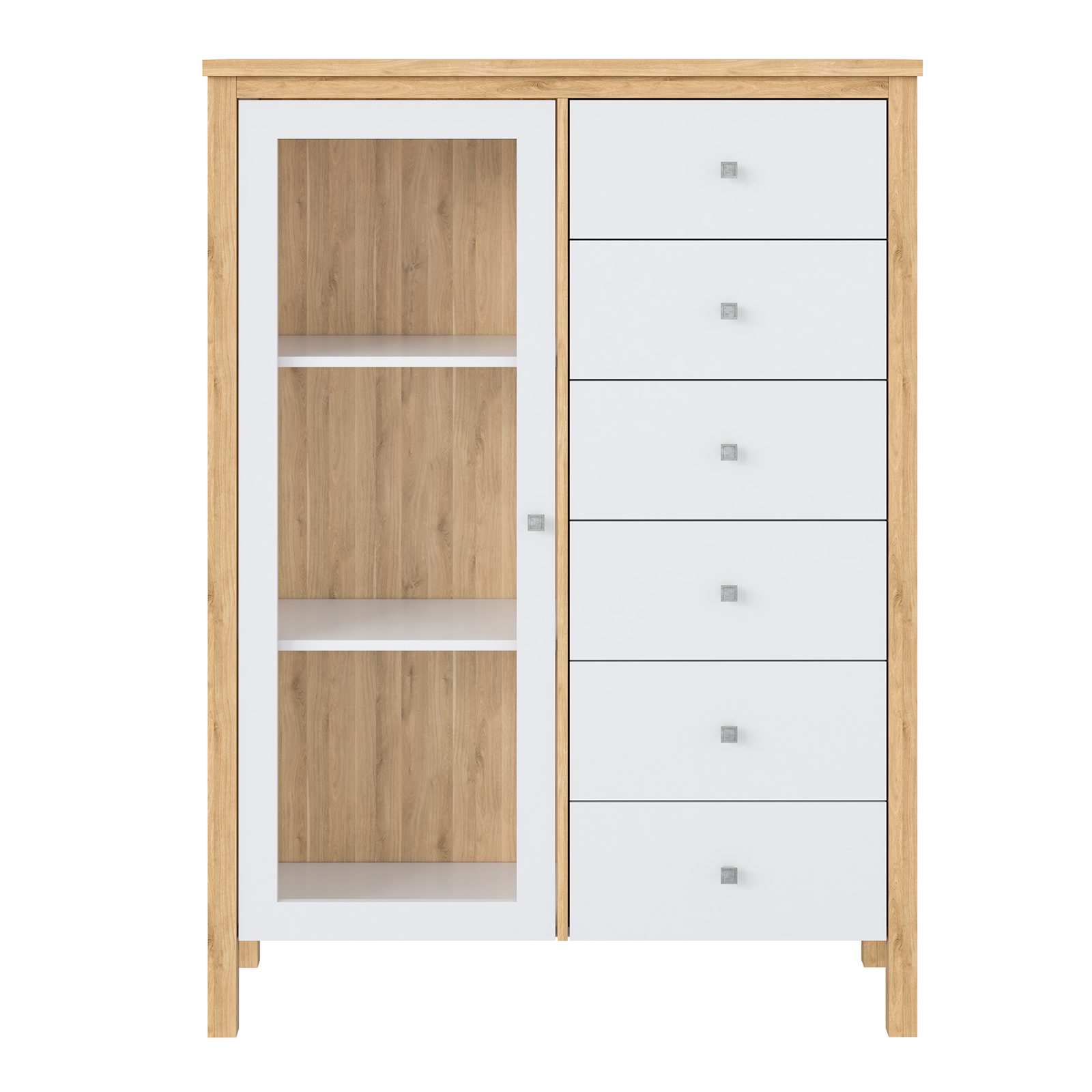 Тумба массив сосны Вояж-16 (Белый лак + антик №24)