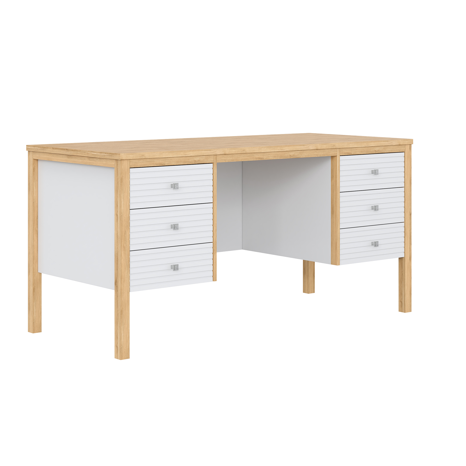 Стол письменный белый Вояж-06-РЯ (Белый лак + антик №24)