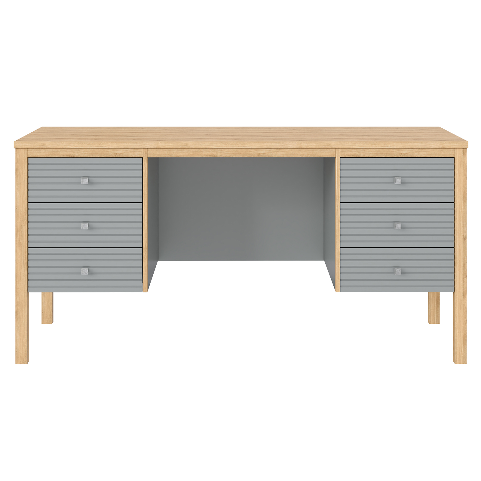 Стол письменный с 6 ящиками Вояж-06-РЯ (Серый №7042 + антик №24)