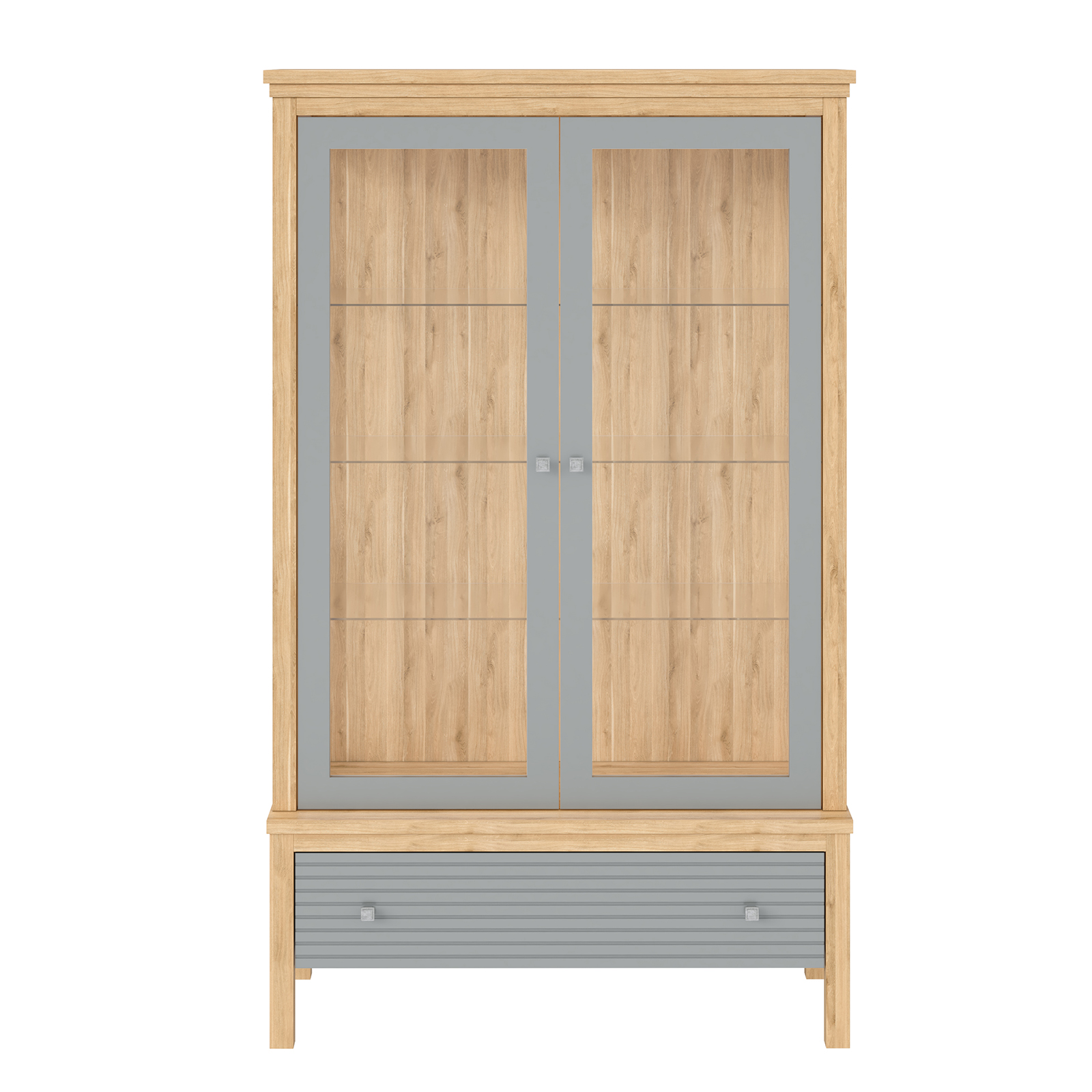 Шкаф для посуды с ящиком Вояж-21-170-Р/Я (Серый №7042 + антик №24)