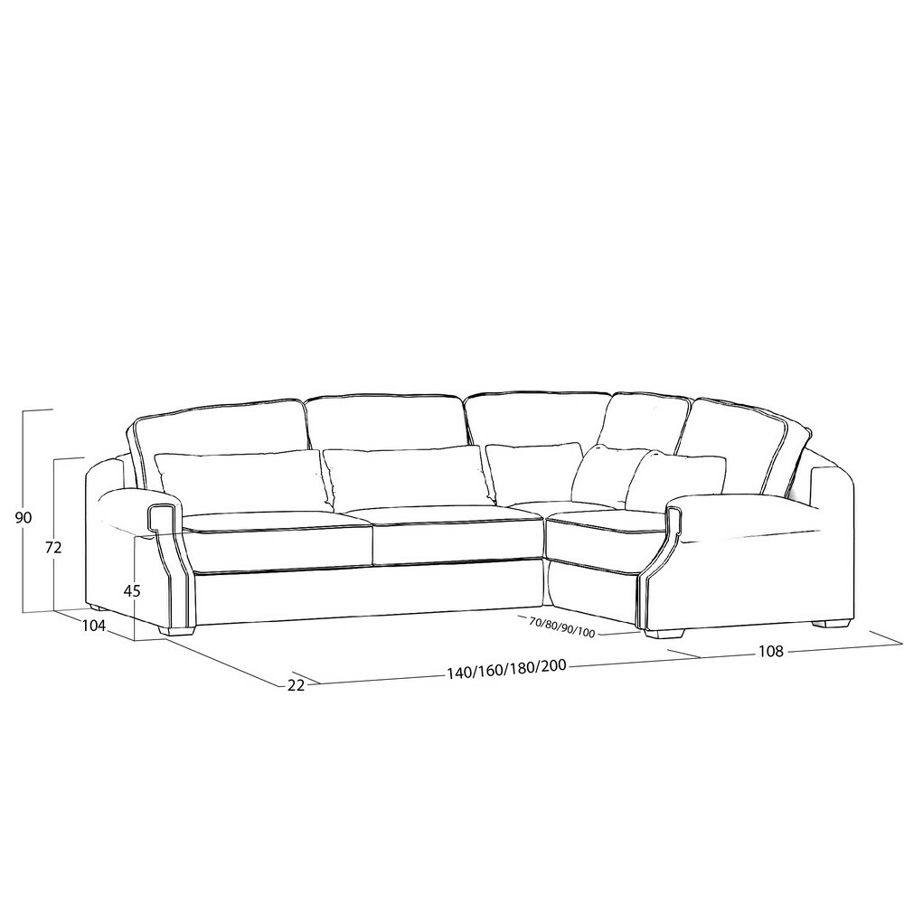 Диван Quadra (с механизмом) DQo-VR-180-K03-Ka-B18