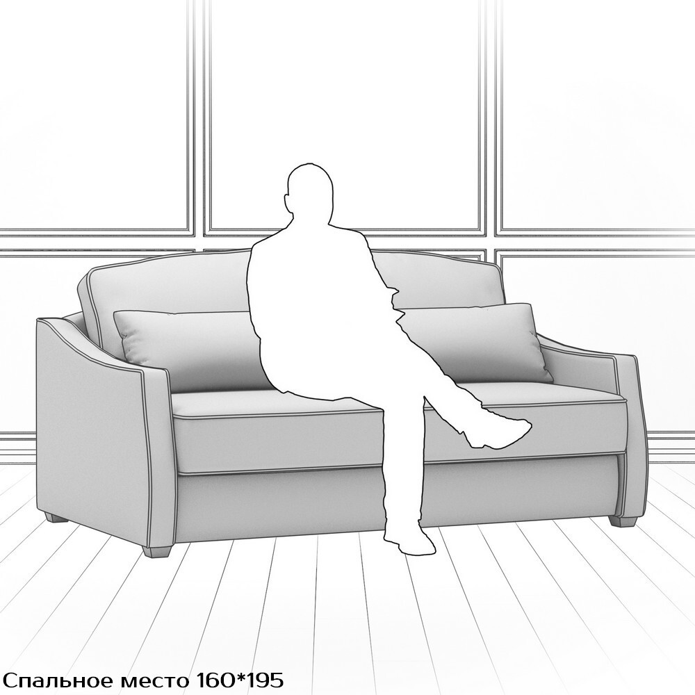 Диван Infante DIf-I-160-K03-KaB38-B01