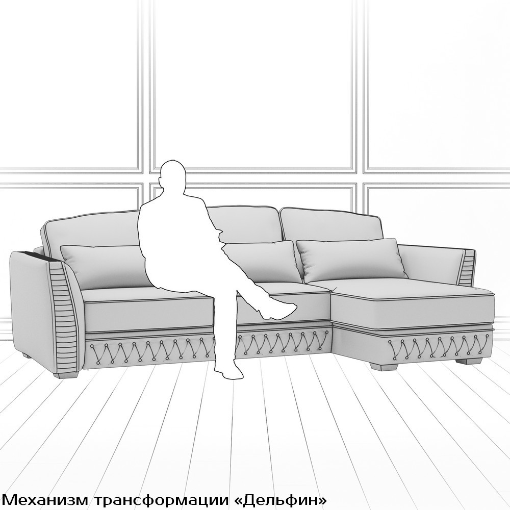 Диван Nobile (с механизмом) DNo-TR-180-K03-Ka-B18