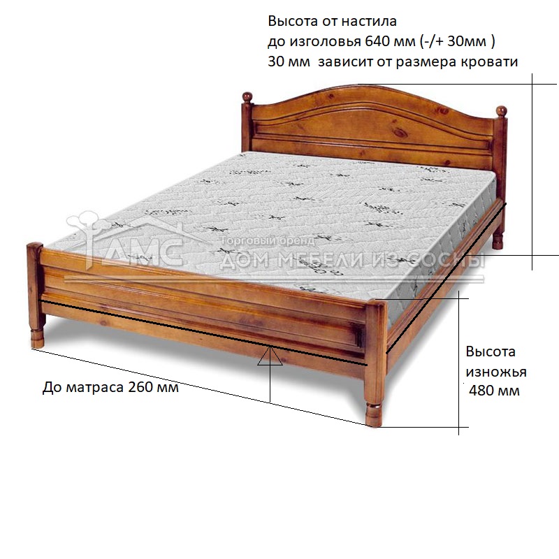 Кровать Горка филенчатая 1800х2000