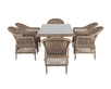 "Амантино" обеденная группа из искусственного ротанга на 6 персоны, цвет соломенный