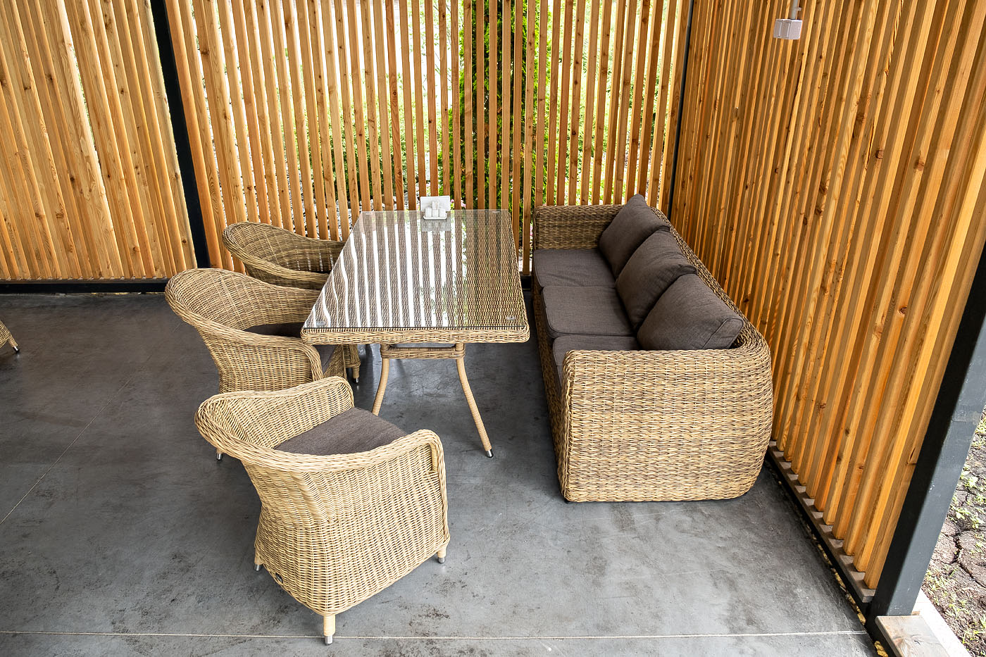 "Клиари" диван из искусственного ротанга (гиацинт) трехместный, цвет соломенный