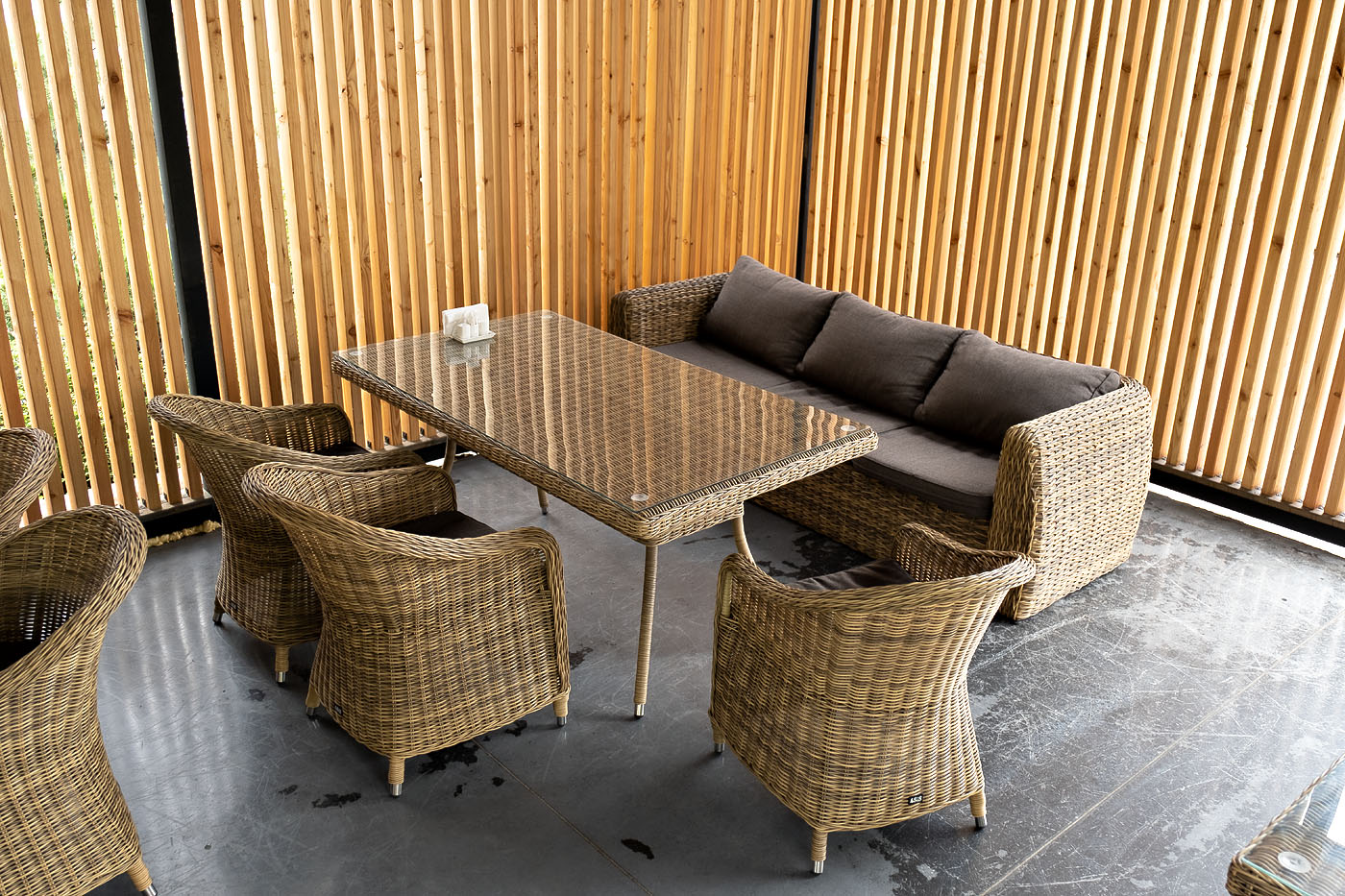 "Клиари" диван из искусственного ротанга (гиацинт) трехместный, цвет соломенный