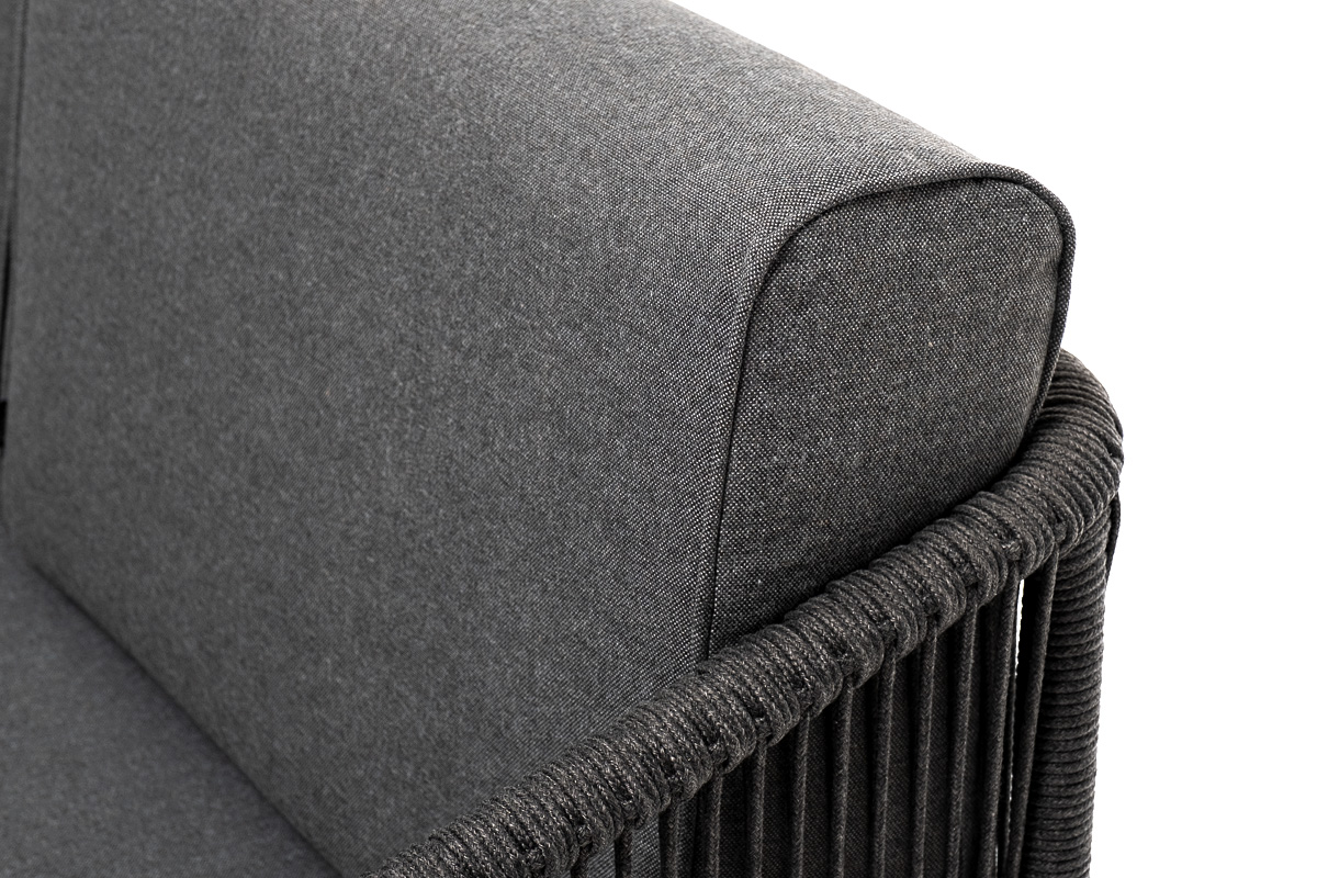 "Каннизо" модульная угловая лаунж-зона из роупа (веревки), цвет темно-серый