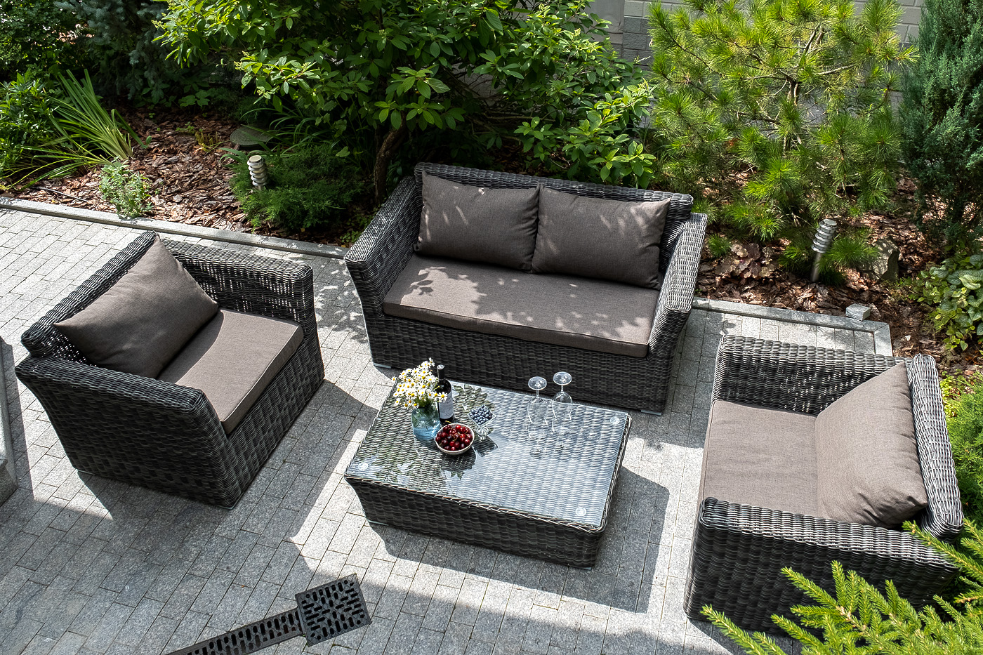 "Капуто" кресло из искусственного ротанга, цвет графит