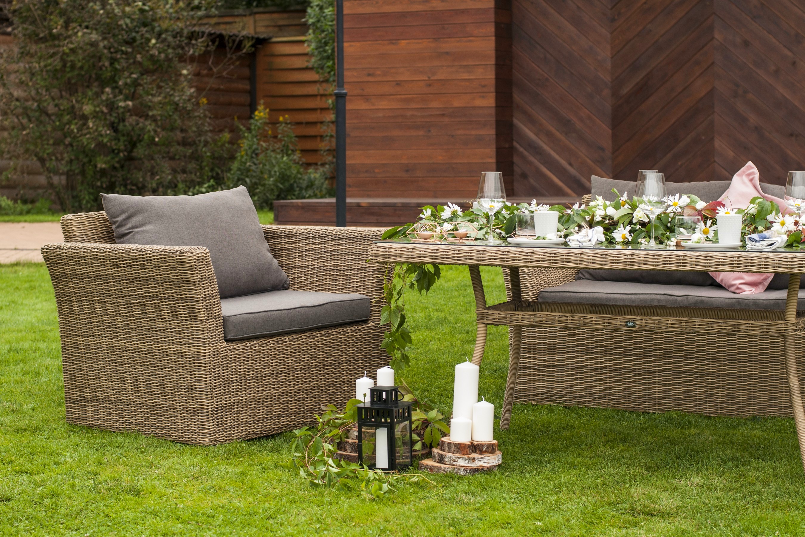 "Капуто" кресло из искусственного ротанга, цвет соломенный