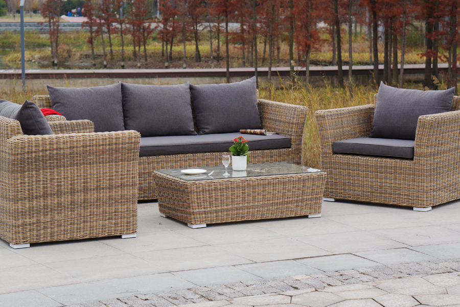 "Капуто" лаунж-зона из искусственного ротанга, цвет соломенный