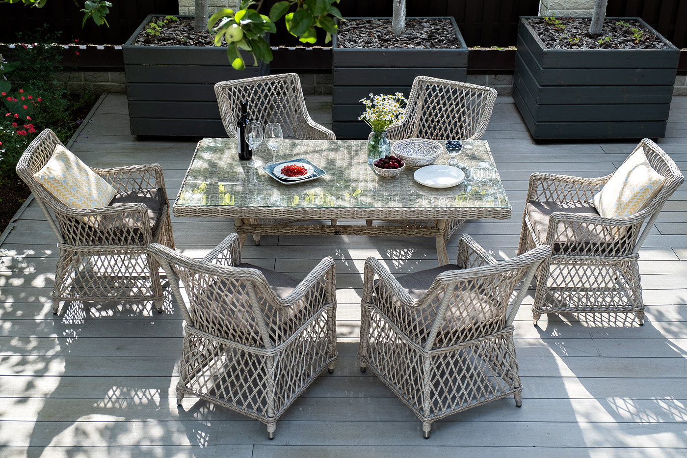 "Латтини" плетеное кресло из искусственного ротанга, цвет бежевый