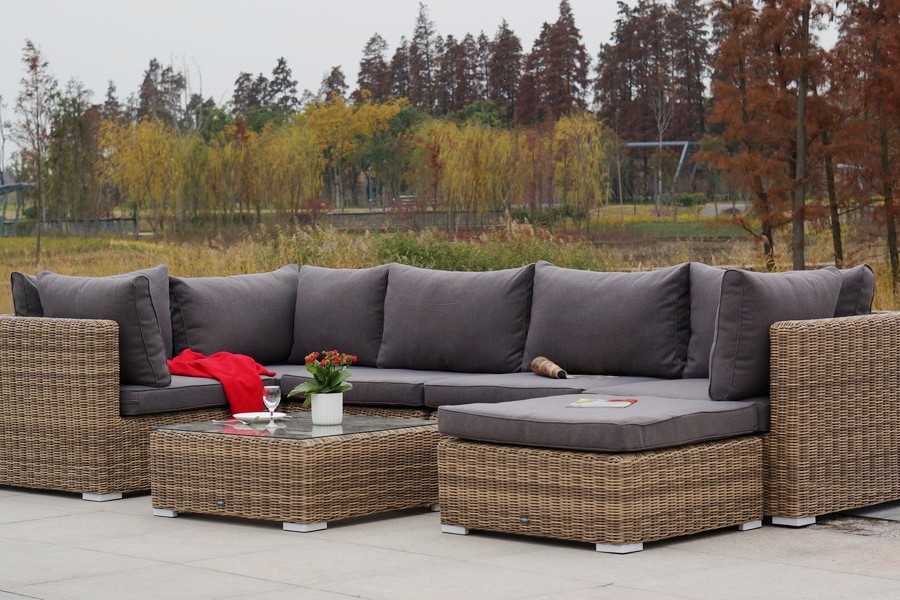 "Лунджи" модуль диванный угловой с подушками, цвет соломенный