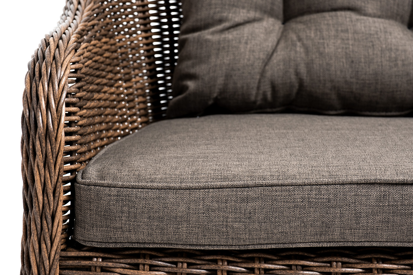"Равенс" диван двухместный плетенный из ротанга, цвет коричневый