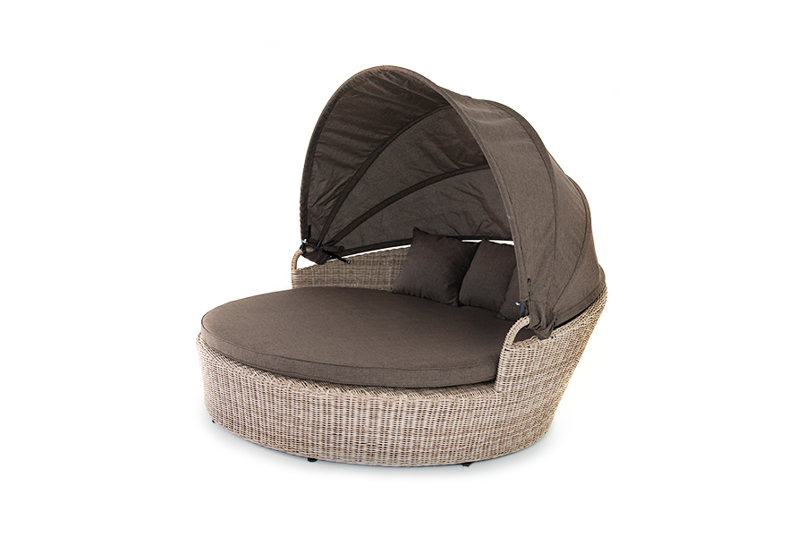 "Стильяно" плетеная кровать круглая, цвет бежевый