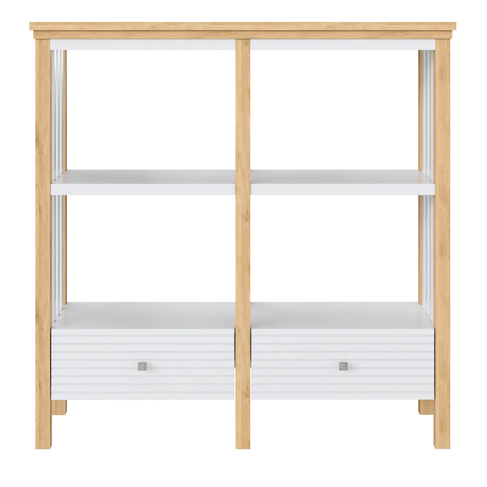 Стеллаж массив сосны Вояж-02-120-Р/Я (Белый лак + антик №24)