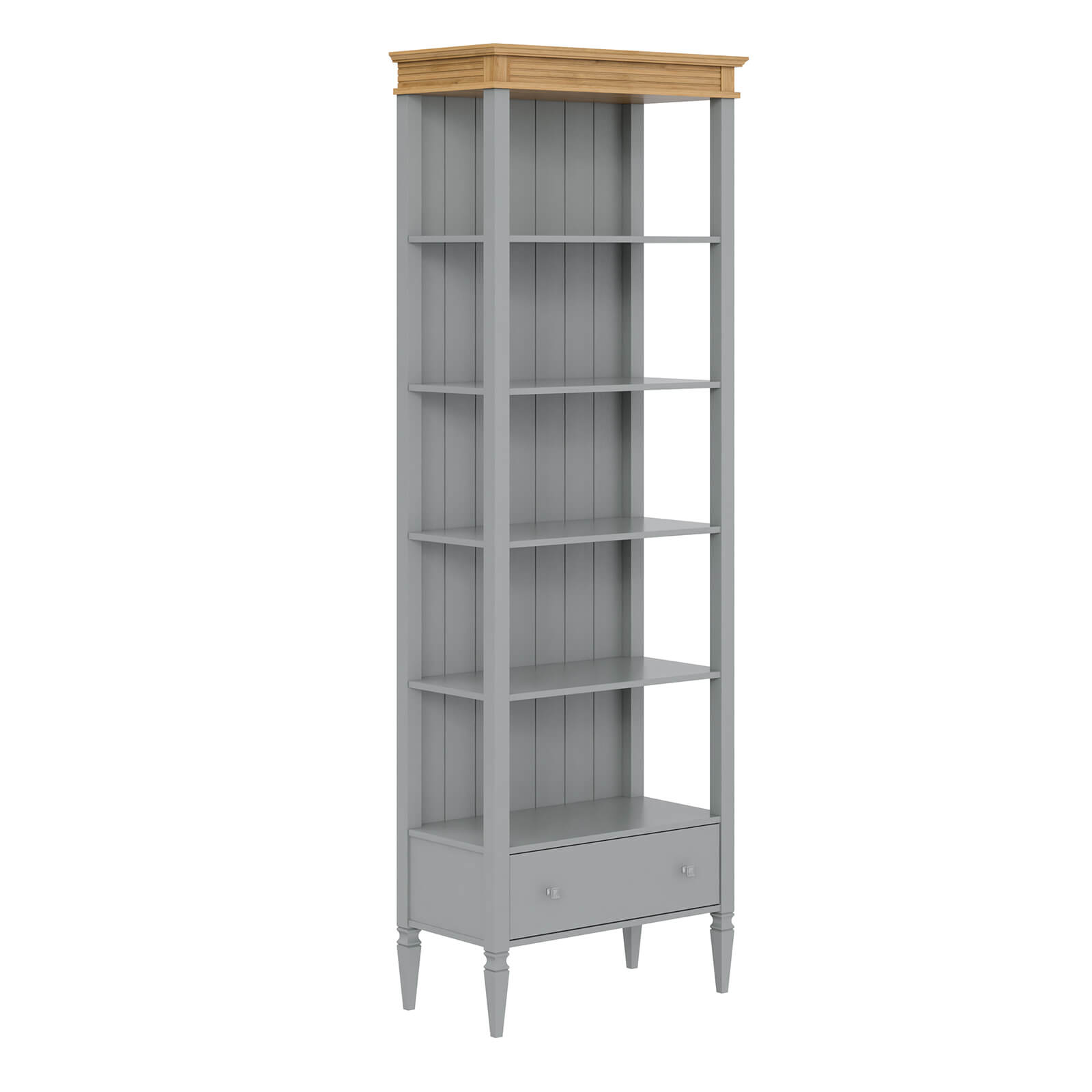 (5.6.1) Шкаф книжный «Ольса» 101 (серый 7042-антик 24)