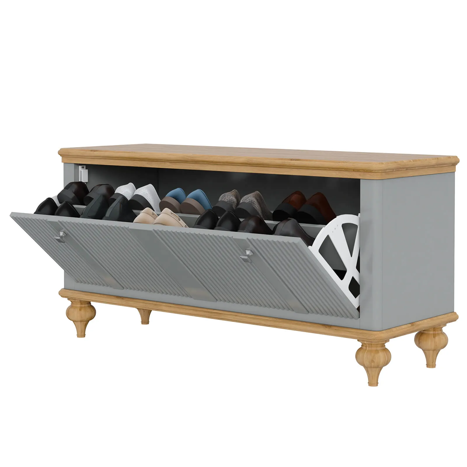 Тумба под обувь «Рандеву» 10 (серый 7042/антик 24)