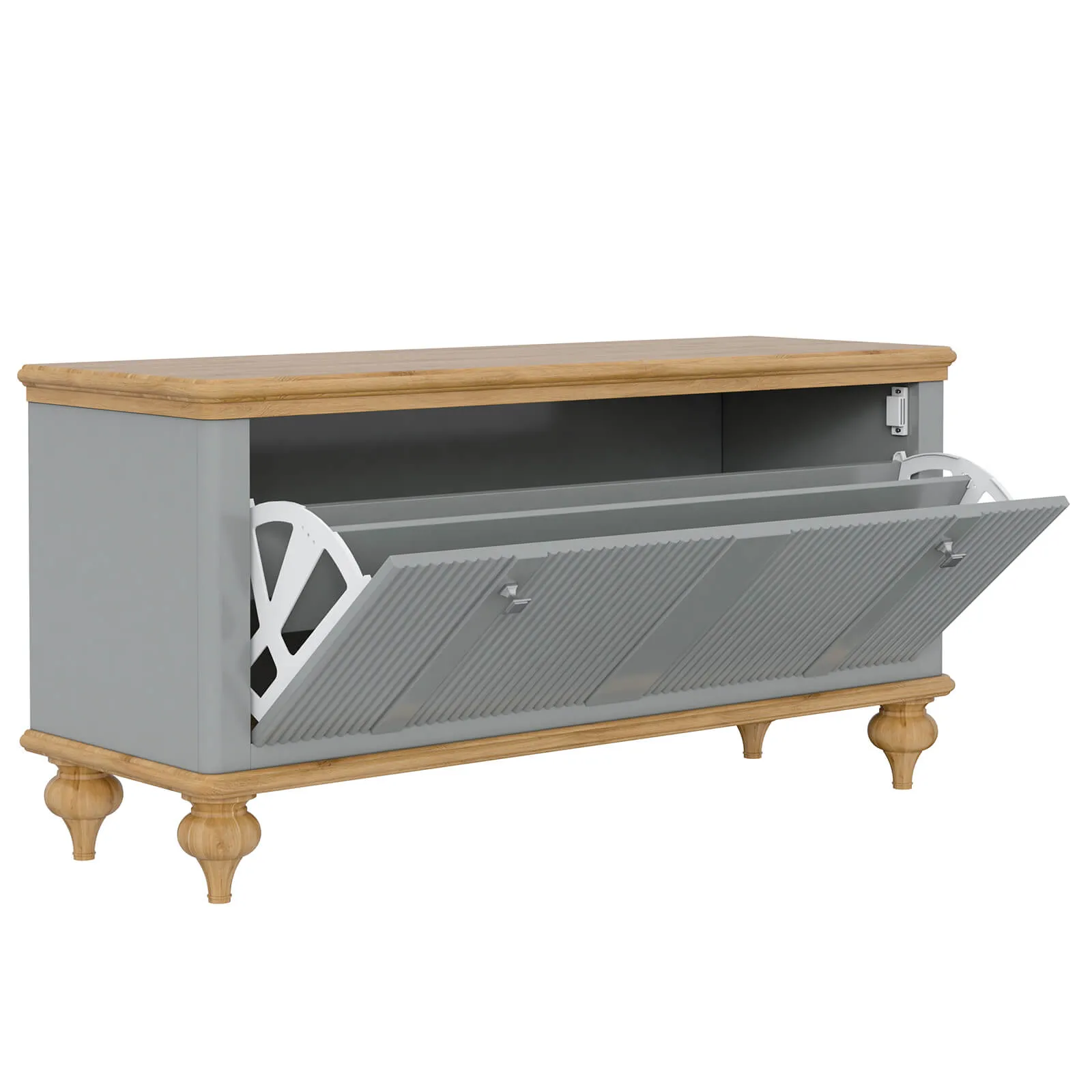 Тумба под обувь «Рандеву» 10 (серый 7042/антик 24)