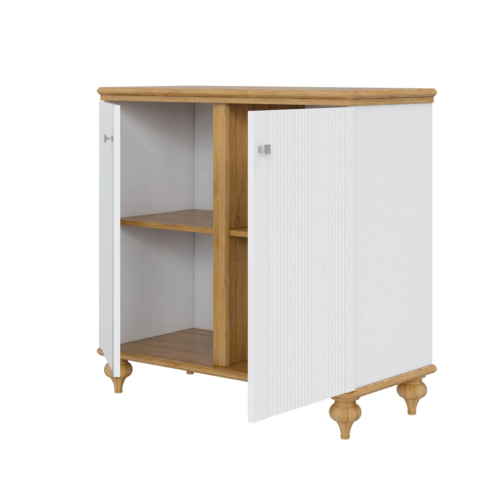 Комод из дерева светлый "Рандеву" 220 (белый лак-антик 24)