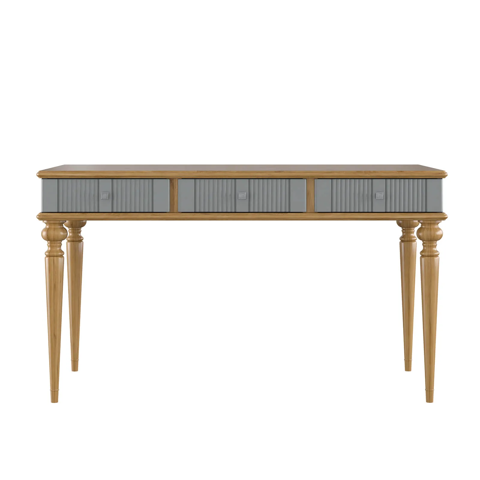 Стол письменный с ящиками серый "Рандеву" 003 МДФ (серый 7042/антик 24)