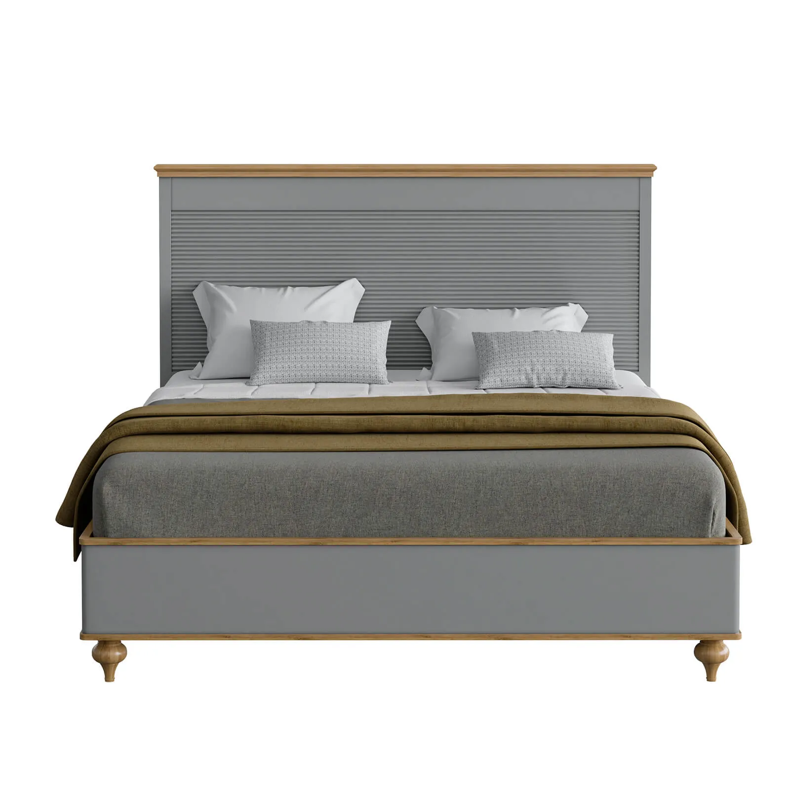 Кровать серая сосна "Рандеву" 1600 (серый 7042/антик-24)