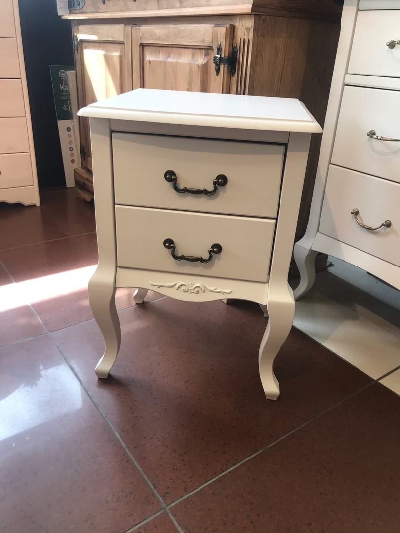 Тумба 2 ящика белая Ари-Прованс №2 (выставочный oбразец)